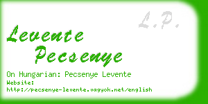 levente pecsenye business card